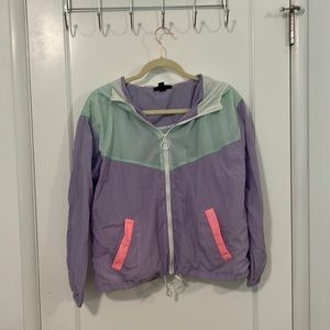Forever 21 Neon Pastel Multi-colored Windbreaker Size Medium